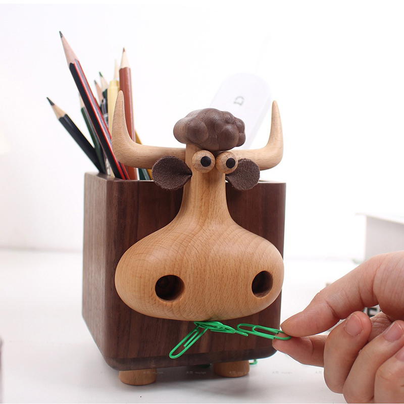 Pen Holder Magnetic - Portapenne in Legno a Forma di