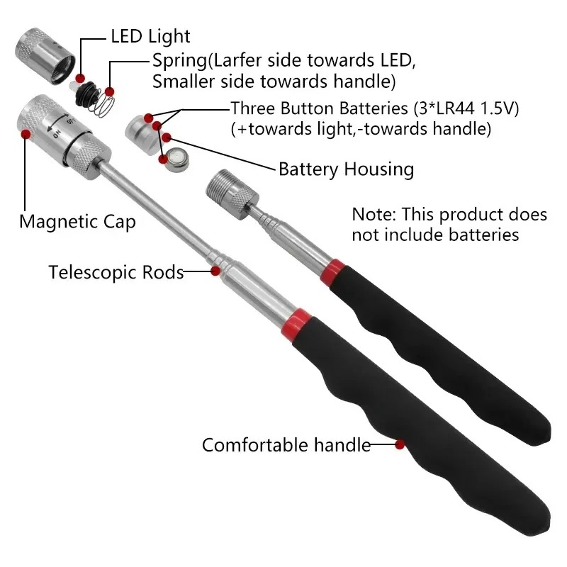 Pen Holder Magnetic - Penna magnetica telescopica con luce a